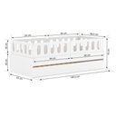 Ver imagem 7 de Bicama Solteiro Mdf Bp Branco com 04 Grades e Cabeceira Megamobilia
