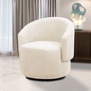 Ver imagem 2 de Poltrona Decorativa Orgânica Giratória Névoa Bouclê Bege E03 - D’Rossi