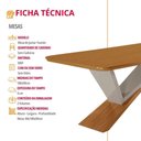 Ver imagem 4 de Mesa de Jantar Yasmin 180cm Tampo Mdf Canto Copo Moderna Naturalle/off White