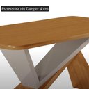 Ver imagem 3 de Mesa de Jantar Yasmin 180cm Tampo Mdf Canto Copo Moderna Naturalle/off White