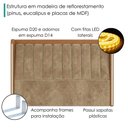 Ver imagem 5 de Cabeceira Casal 140 cm Lumina LED com Frame Veludo Tca 312 Corino Tcs 727 Peer