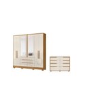 Ver imagem 3 de Conjunto Guarda Roupa e Comoda Saint German Freijo Off White