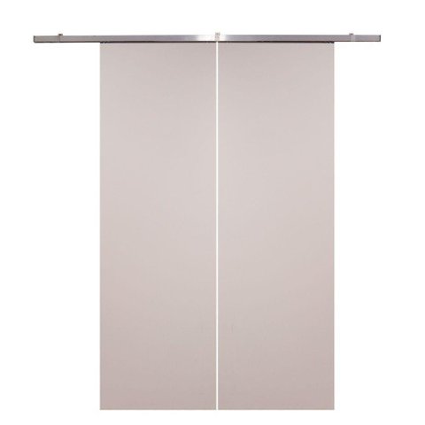 Porta de Correr Dupla Branco Prime Kit Alumínio 210x180