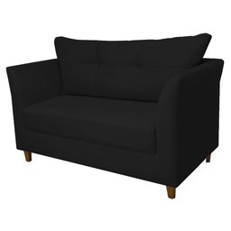 Namoradeira Isis 2 Lugares Suede Preto - Vallisa Decor - 2