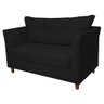 Namoradeira Isis 2 Lugares Suede Preto - Vallisa Decor - 2