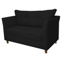 Ver imagem 2 de Namoradeira Isis 2 Lugares Suede Preto - Vallisa Decor