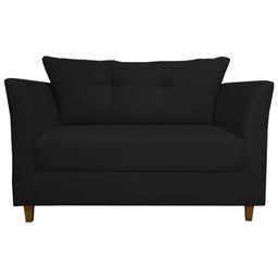 Namoradeira Isis 2 Lugares Suede Preto - Vallisa Decor - 3