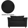 Namoradeira Isis 2 Lugares Suede Preto - Vallisa Decor - 5