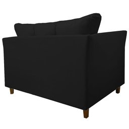 Namoradeira Isis 2 Lugares Suede Preto - Vallisa Decor - 4