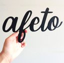 Ver imagem 2 de Quadro/ Quadrinho Afeto - Palavra Decorativa, Adorno, lettering - 26cm - Toque 3D:Preto