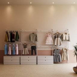 Conjunto de Móveis para Montar Loja de Roupas Infantis 2 - 1