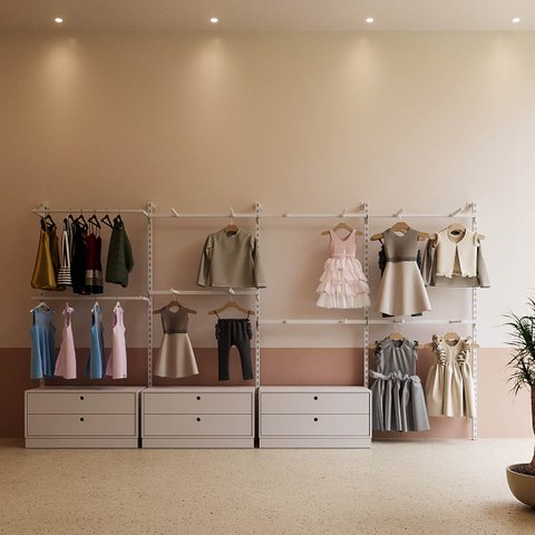 Conjunto de Móveis para Montar Loja de Roupas Infantis 2