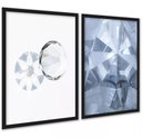 Ver imagem 1 de Kit 2 Quadros Decorativos Diamantes 24x18cm:moldura Preta