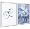 Ver imagem 2 de Kit 2 Quadros Decorativos Diamantes 24x18cm:moldura Preta