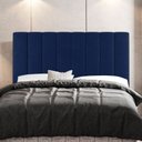 Ver imagem 2 de Kit Cabeceira e Baú Cama Box King Size Cora 195cm Suede Azul - Desk Design