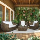 Ver imagem 2 de Jogo Sofá e Poltronas Dubai em Alumínio Jardim, Área, Sala Trama Original