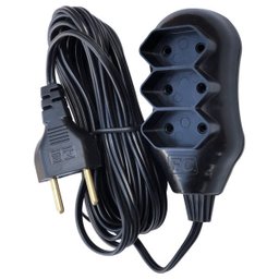 Régua Extensão Elétrica New POP 3 Tomadas 2p 10A 10 Metros Cabo Paralelo Bivolt 127V e 250V - Preto  - 5