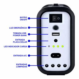 Kit Energia Solar Com 1 Placa 3 Lâmpadas Bateria Carregador - 4