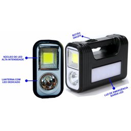 Kit Energia Solar Com 1 Placa 3 Lâmpadas Bateria Carregador - 3