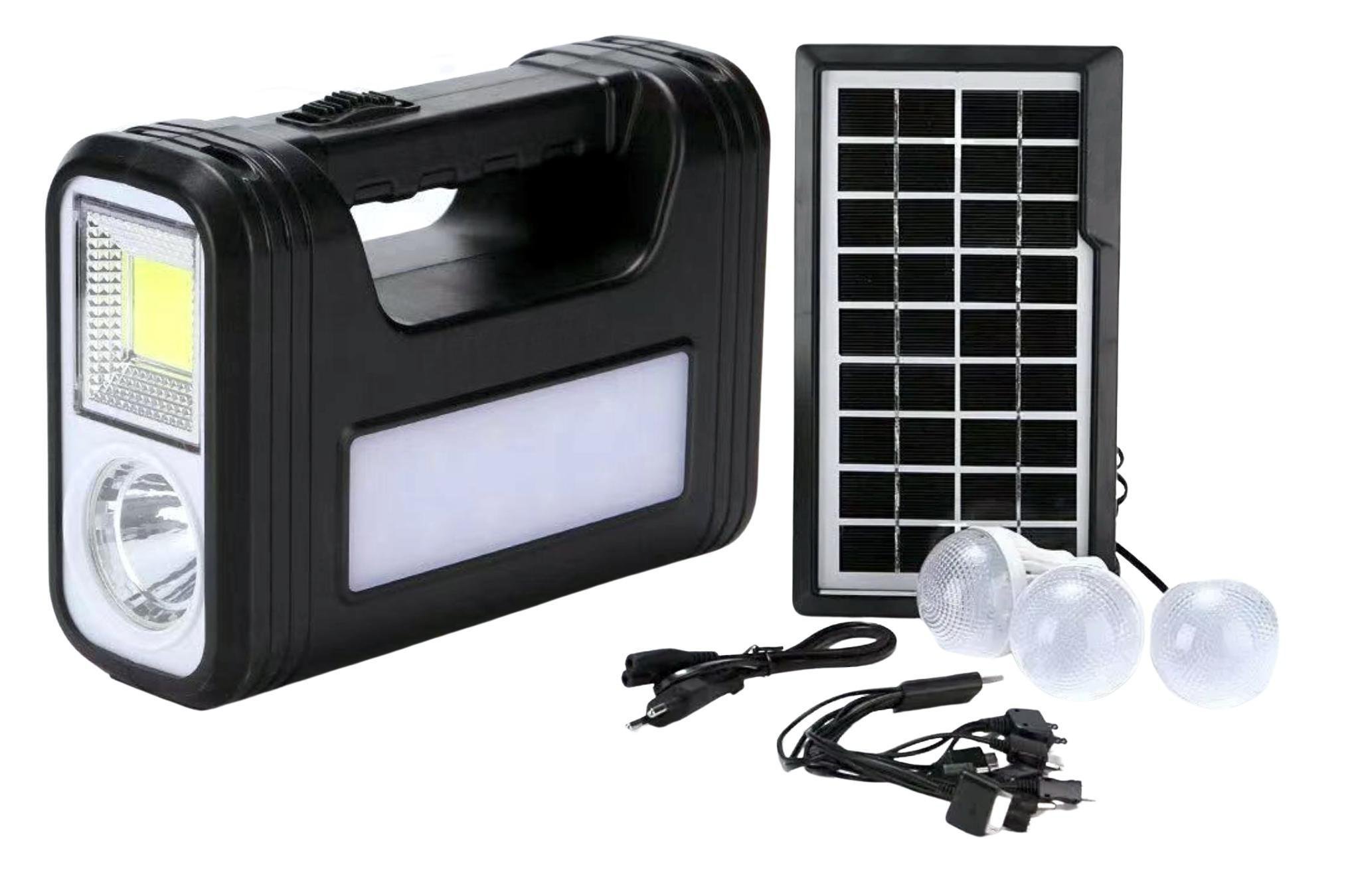 Kit Energia Solar Com 1 Placa 3 Lâmpadas Bateria Carregador - 1