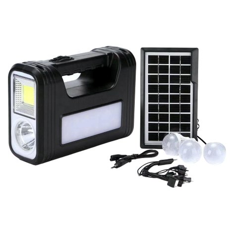Kit Energia Solar Com 1 Placa 3 Lâmpadas Bateria Carregador