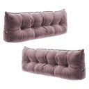 Ver imagem 1 de Kit 02 Almofadas para Cabeceira Encosto Apoio Lombar Spot 90cm com Porta Celular Veludo - Desk Desig