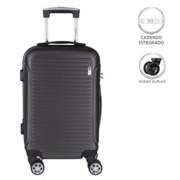 Mala de Bordo Pequena para Viagem em ABS Yins 21072 Rodinhas Duplas Cadeado Integrado TAM P - Cinza - 2