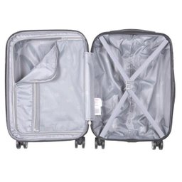 Mala de Bordo Pequena para Viagem em ABS Yins 21072 Rodinhas Duplas Cadeado Integrado TAM P - Cinza - 4