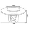 Mesa de Jantar Redonda 1,60M com Giratório Madeira de Demolição Peroba Rosa - 3