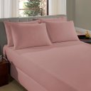 Ver imagem 1 de Lençol Avulso com Elástico Liso King Vivaldi Rosa Camafeu - Sulbrasil