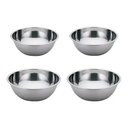 Ver imagem 1 de Conjunto Tigelas Bowl Saladeira 4 Pçs 2 Tamanhos Aço Inox