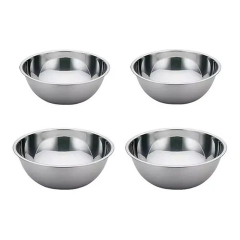 Conjunto Tigelas Bowl Saladeira 4 Pçs 2 Tamanhos Aço Inox