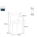 Ver imagem 4 de Cadeira de Jantar Allegra Super Resistente e Empilhável Garden Life Branca