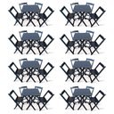 Ver imagem 1 de Kit 8 Conjunto Com Jogo De Mesa 60x60 Com 4 Cadeiras Dobráveis Preto