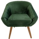 Ver imagem 4 de Kit Duas Poltronas Giovana em Sued Premium: Verde Musgo Pés Madeira Claro