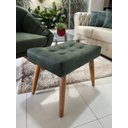 Ver imagem 6 de Kit Duas Poltronas Giovana em Sued Premium: Verde Musgo Pés Madeira Claro