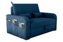 Ver imagem 2 de Sofá Cama Lady Day 2 Lugares Conforto Veludo Azul Matrix Sala com Baú