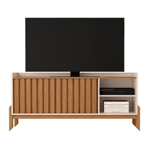 Rack para Tv 55 Pol Sala de Estar Ripado Nature