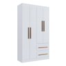 Guarda-roupa Solteiro Palermo 4 Portas 2 Gavetas 100% Mdf Branco - Doripel Móveis - 1