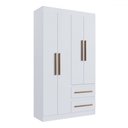 Ver imagem 1 de Guarda-roupa Solteiro Palermo 4 Portas 2 Gavetas 100% Mdf Branco - Doripel Móveis