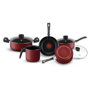 Conjunto de Panelas Rochedo Limpa Fácil 5 peças Vermelho