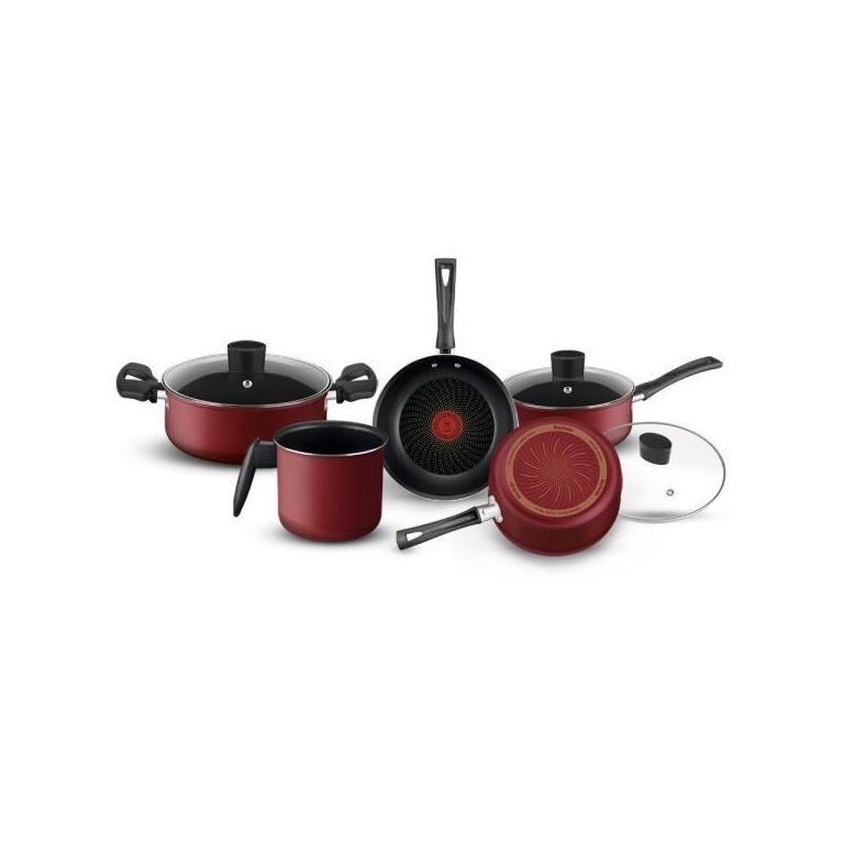 Conjunto de Panelas Rochedo Limpa Fácil 5 peças Vermelho