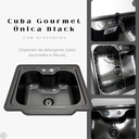 Ver imagem 4 de Cuba Cozinha Gourmet Única Aço Inox Preto com Acessórios