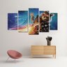 Quadro Rocket Racoon e Baby Groot Guardiões da Galáxia 2 em Canvas com 5 peças - 1
