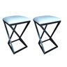 2 Bancos Banqueta Baixa Bistro Cozinha Americana Gourmet Estrutura Metalon:branco - 2