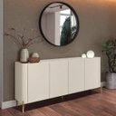 Ver imagem 1 de Buffet Bend 180 cm Porta Lisa Incolar Luna com Pé Dourado