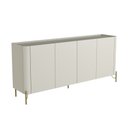 Ver imagem 2 de Buffet Bend 180 cm Porta Lisa Incolar Luna com Pé Dourado