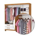 Ver imagem 6 de Guarda-roupa Solteiro Denver 6 Portas 6 Gavetas com Espelho 22121 Cinamomo/branco - Carioca Móveis