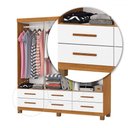 Ver imagem 5 de Guarda-roupa Solteiro Denver 6 Portas 6 Gavetas com Espelho 22121 Cinamomo/branco - Carioca Móveis