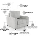 Ver imagem 4 de Poltrona Decorativa para e Recepção Malta L02 Linho Cinza - Lyam Decor